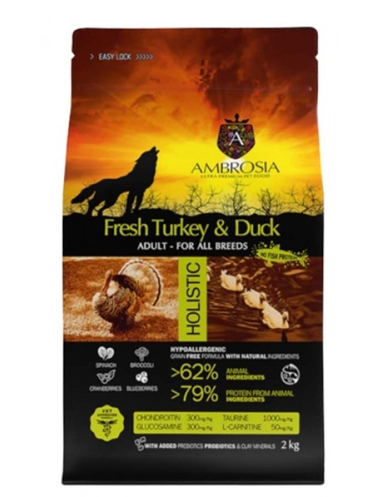 AMBROSIA GRAIN FREE ADULT TURKEY & DUCK 12kg