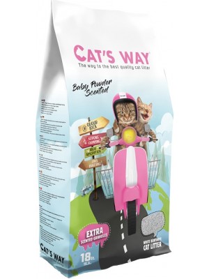 CAT'S WAY BABY POWDER CLUMPING 18LT (ΑΡΩΜΑ ΒΡΕΦΙΚΗΣ ΠΟΥΔΡΑΣ)