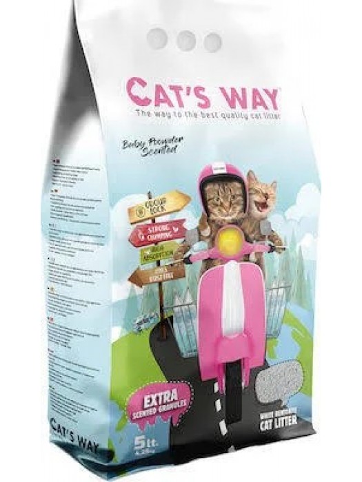CAT'S WAY BABY POWDER CLUMPING 5LT (ΑΡΩΜΑ ΒΡΕΦΙΚΗΣ ΠΟΥΔΡΑΣ)