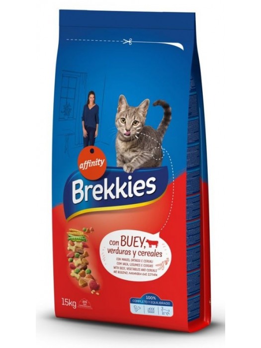 BREKKIES CAT MIX BEEF 15kg