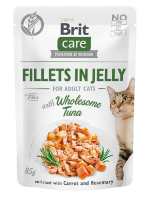 BRIT CARE POUCHES ADULT WITH TUNA IN JELLY 85GR
