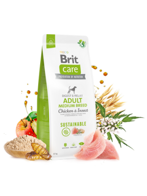BRIT CARE SUSTAINABLE ADULT MEDIUM CHICKEN & INSECT 12KG