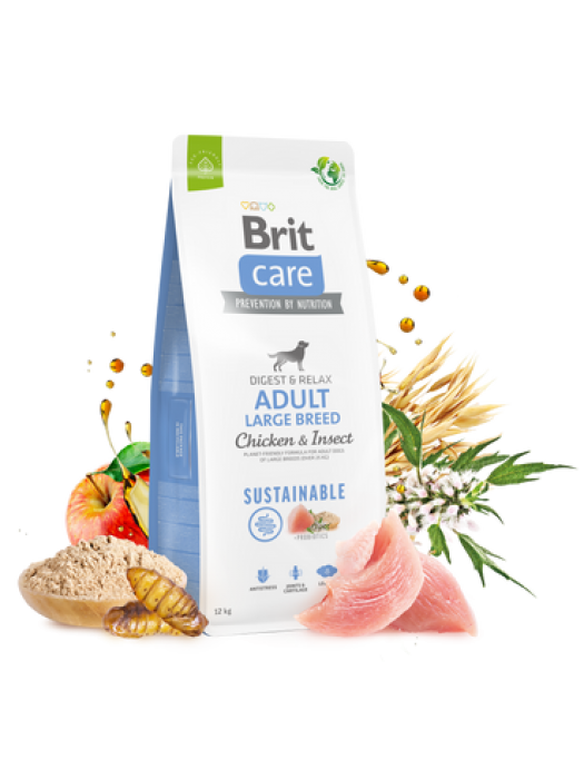 BRIT CARE SUSTAINABLE ADULT LARGE CHICKEN & INSECT 12KG