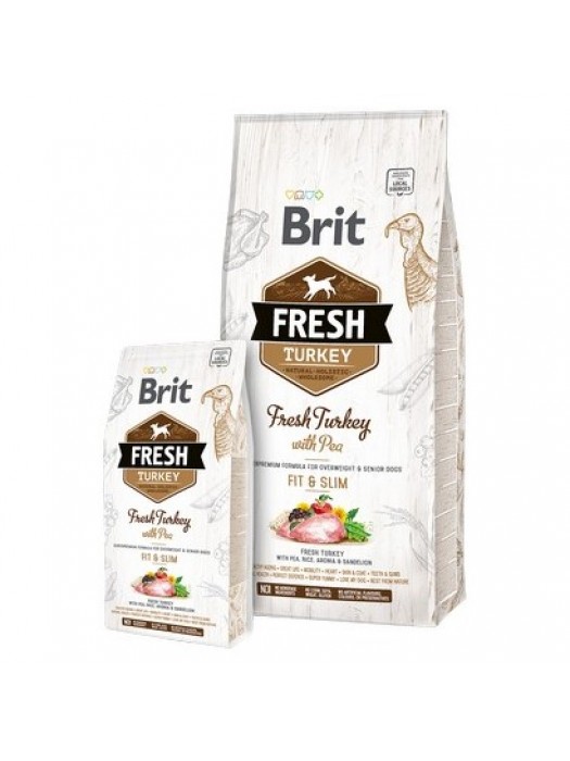 BRIT FRESH TURKEY FIT & SLIM 12KG (ΓΙΑ ΥΠΕΡΒΑΡΟΥΣ Ή ΗΛΙΚΙΩΜΕΝΟΥΣ ΣΚΥΛΟΥΣ)	