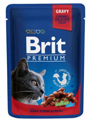 BRIT PREMIUM POUCH ADULT BEEF GRAVY 100GR