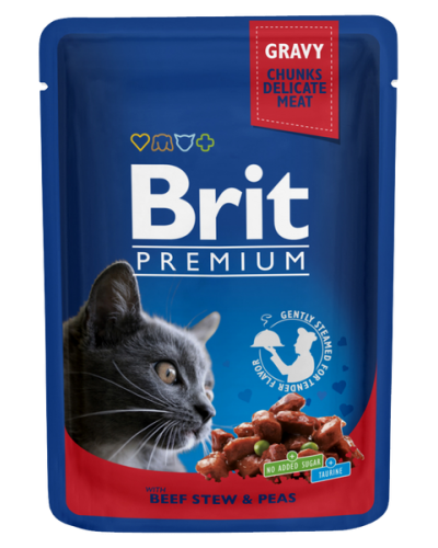 BRIT PREMIUM POUCH ADULT BEEF GRAVY 100GR