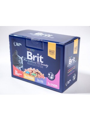 BRIT PREMIUM POUCHES ADULT GRAVY FAMILY 12X100GR