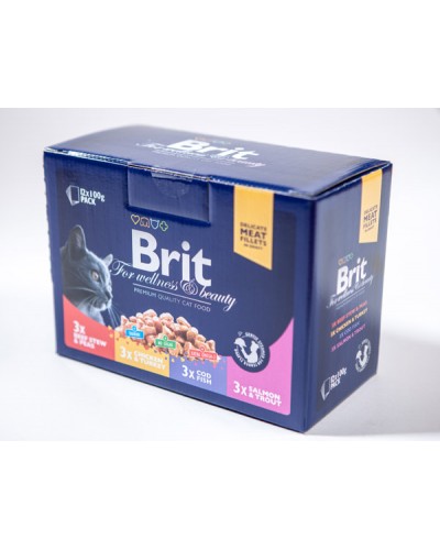 BRIT PREMIUM POUCHES ADULT GRAVY FAMILY 12X100GR