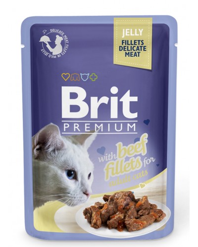 BRIT PREMIUM POUCH ADULT BEEF JELLY 85GR