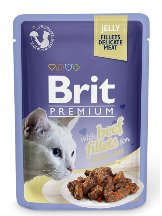 BRIT PREMIUM POUCH ADULT BEEF JELLY 85GR