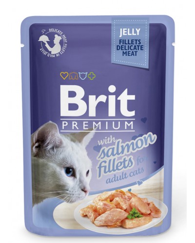 BRIT PREMIUM POUCH ADULT SALMON JELLY 85GR