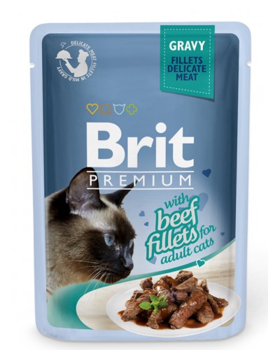 BRIT PREMIUM POUCH ADULT BEEF GRAVY 85GR