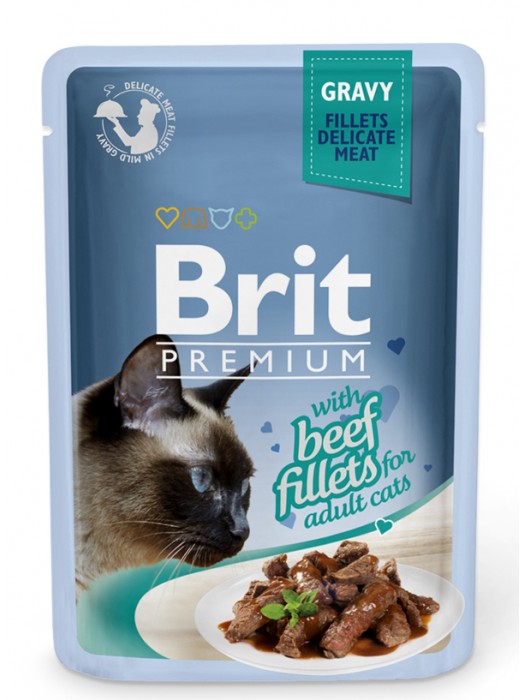 BRIT PREMIUM POUCH ADULT BEEF GRAVY 85GR