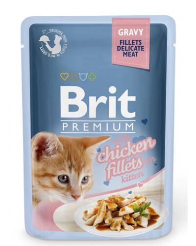 BRIT PREMIUM POUCH KITTEN CHICKEN GRAVY 85GR