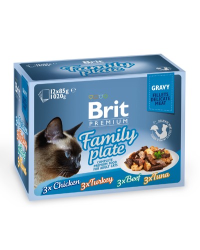 BRIT PREMIUM POUCHES ADULT GRAVY FAMILY 12X85GR