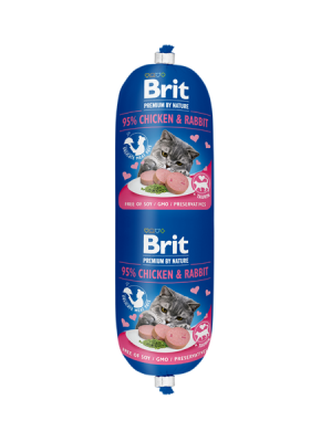 BRIT PREMIUM BY NATURE CAT SAUSAGE CHICKEN & RABBIT 180GR (ΚΟΤΟΠΟΥΛΟ & ΚΟΥΝΕΛΙ)