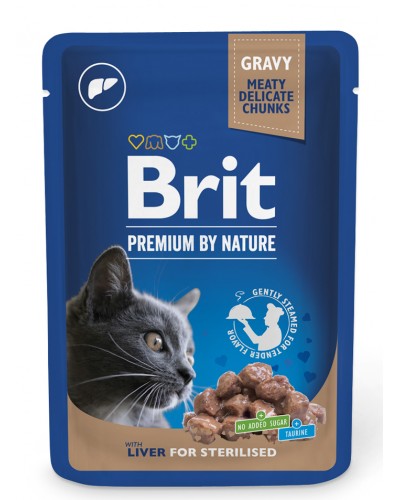 BRIT PREMIUM POUCH STERILISED CAT LIVER GRAVY 100GR