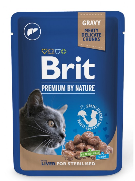 BRIT PREMIUM POUCH STERILISED CAT LIVER GRAVY 100GR