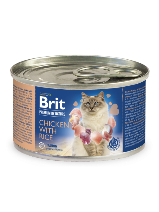 BRIT PREMIUM CAT CHICKEN WITH RICE 200GR