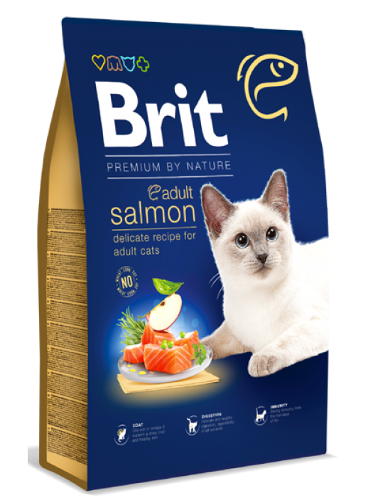 BRIT PREMIUM BY NATURE CAT ADULT SALMON 8kg