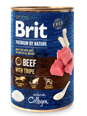 BRIT PREMIUM BY NATURE BEEF WITH TRIPE 400GR