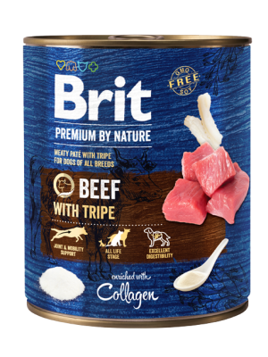 BRIT PREMIUM BY NATURE BEEF WITH TRIPE 800GR