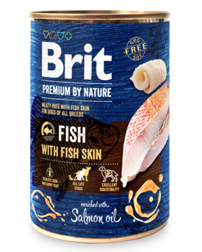 BRIT PREMIUM BY NATURE FISH WITH FISH SKIN 400GR