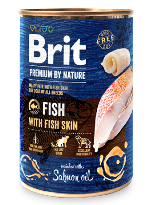 BRIT PREMIUM BY NATURE FISH WITH FISH SKIN 400GR