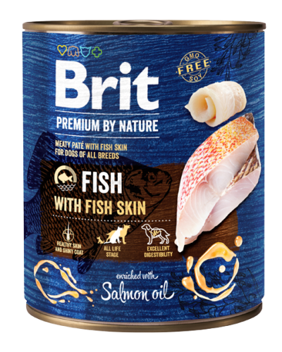 BRIT PREMIUM BY NATURE FISH WITH FISH SKIN 800GR