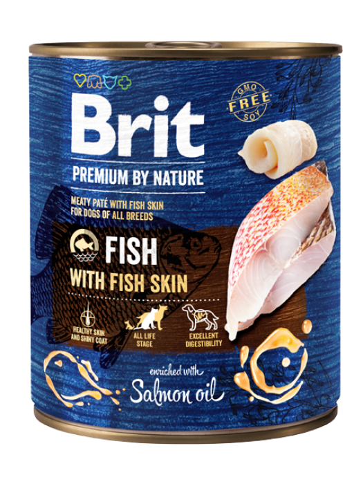 BRIT PREMIUM BY NATURE FISH WITH FISH SKIN 800GR