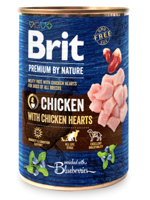 BRIT PREMIUM BY NATURE CHICKEN WITH HEARTS 400GR