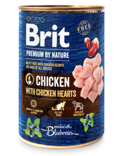 BRIT PREMIUM BY NATURE CHICKEN WITH HEARTS 400GR