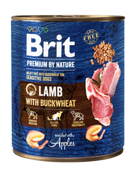 BRIT PREMIUM BY NATURE LAMB WITH BUCKWHEAT 800GR