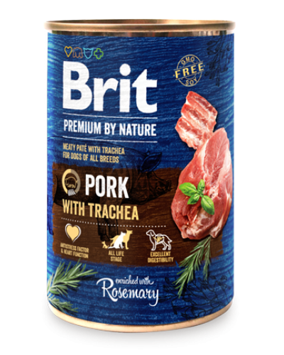 BRIT PREMIUM BY NATURE PORK WITH TRACHEA 400GR