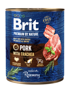 BRIT PREMIUM BY NATURE PORK WITH TRACHEA 800GR