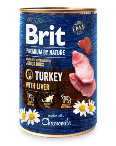 BRIT PREMIUM BY NATURE TURKEY WITH LIVER 400GR