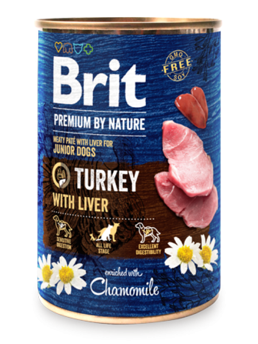 BRIT PREMIUM BY NATURE TURKEY WITH LIVER 400GR