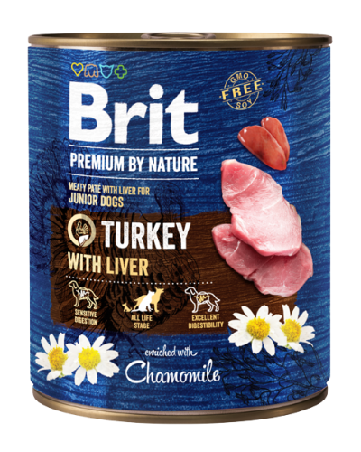 BRIT PREMIUM BY NATURE TURKEY WITH LIVER 800GR