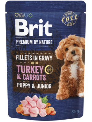 BRIT PREMIUM BY NATURE DOG POUCH TURKEY & CARROTS for PUPPIES 85GR