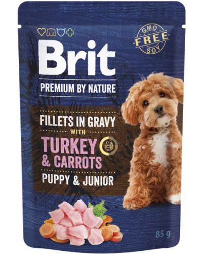 BRIT PREMIUM BY NATURE DOG POUCH TURKEY & CARROTS for PUPPIES 85GR