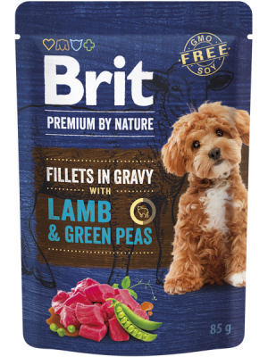 BRIT PREMIUM BY NATURE DOG POUCH LAMB & GREEN PEAS 85GR