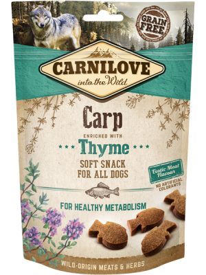 CARNILOVE SNACK SOFT CARP & THYME 200GR (για υγιή μεταβολισμό)