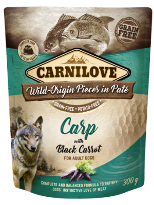 CARNILOVE DOG POUCHES CARP WITH BLACK CARROT 300GR