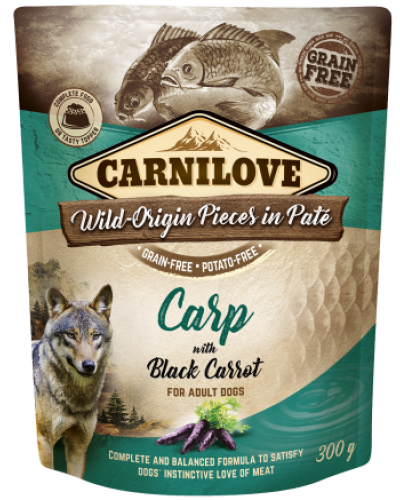 CARNILOVE DOG POUCHES CARP WITH BLACK CARROT 300GR