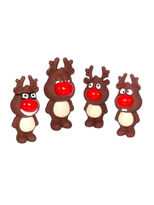 RED NOSE REINDEER LATEX 14CM ΜΕ ΗΧΟ