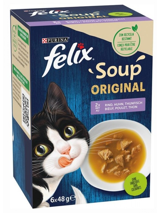 FELIX SOUP ORIGINAL MIXED SELECTION 6 X 48 G (ΒΟΔΙΝΟ, ΚΟΤΟΠΟΥΛΟ, ΤΟΝΟΣ)