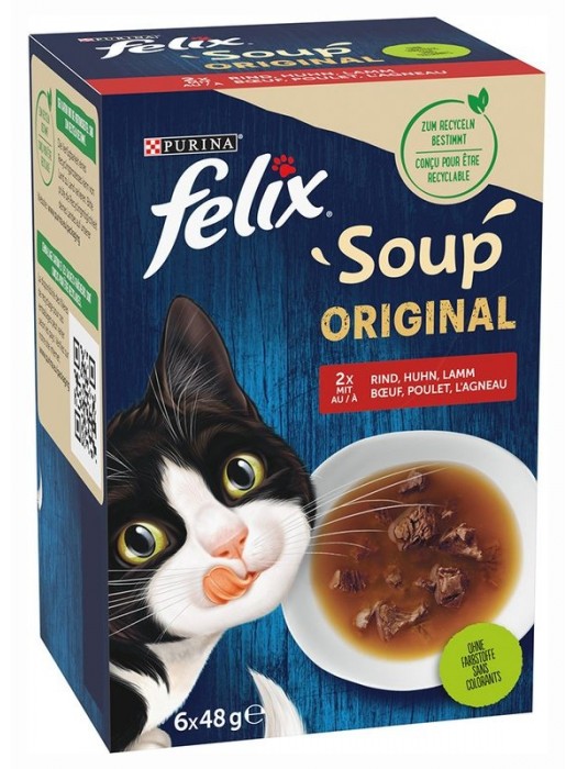 FELIX SOUP ORIGINAL FARM SELECTION 6 X 48 G (ΒΟΔΙΝΟ, ΚΟΤΟΠΟΥΛΟ, ΑΡΝΙ)