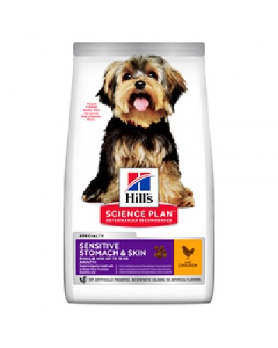 HILL'S ADULT SENSITIVE STOMACH & SKIN SMALL & MINI CHICKEN 1,5kg