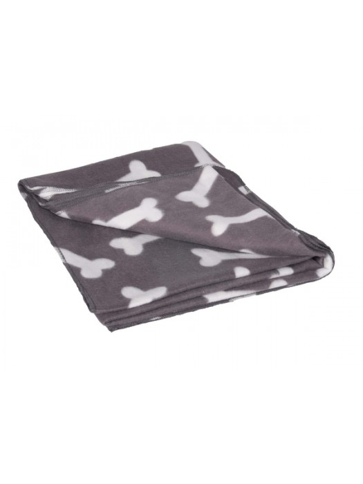 SLEEPY BONES FLEECE BLANKET GREY 100X70CM