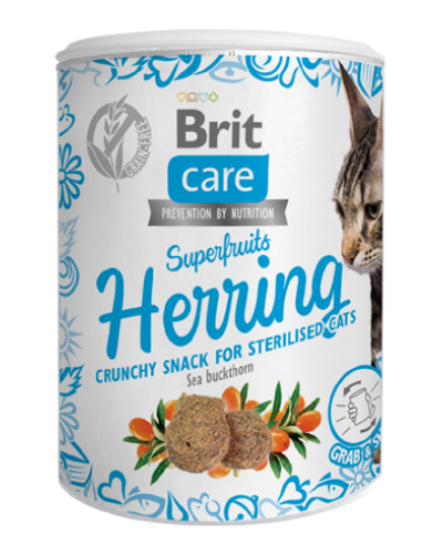 BRIT CARE SUPERFRUITS HERRING STERILISED CATS 100GR